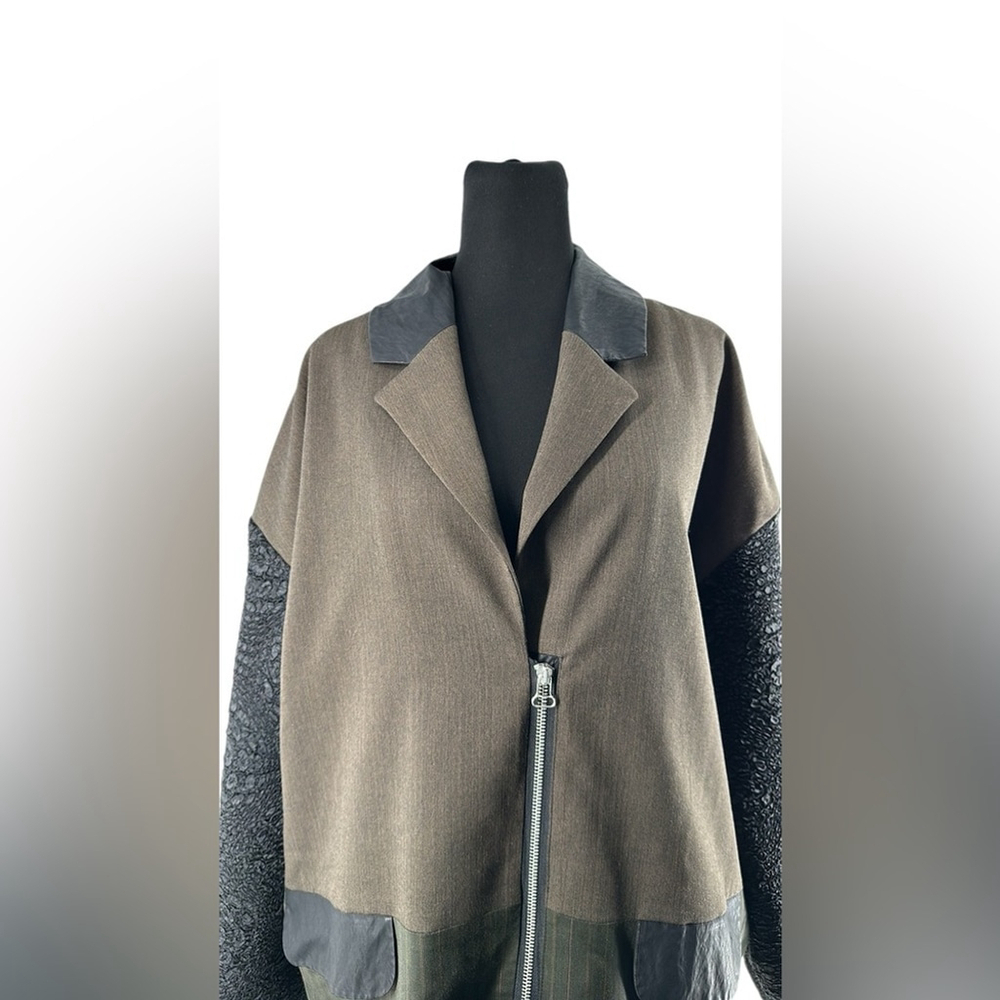 Art point blazer patch work pattern block jacket Vienna avant garde sz M - Picture 6 of 13